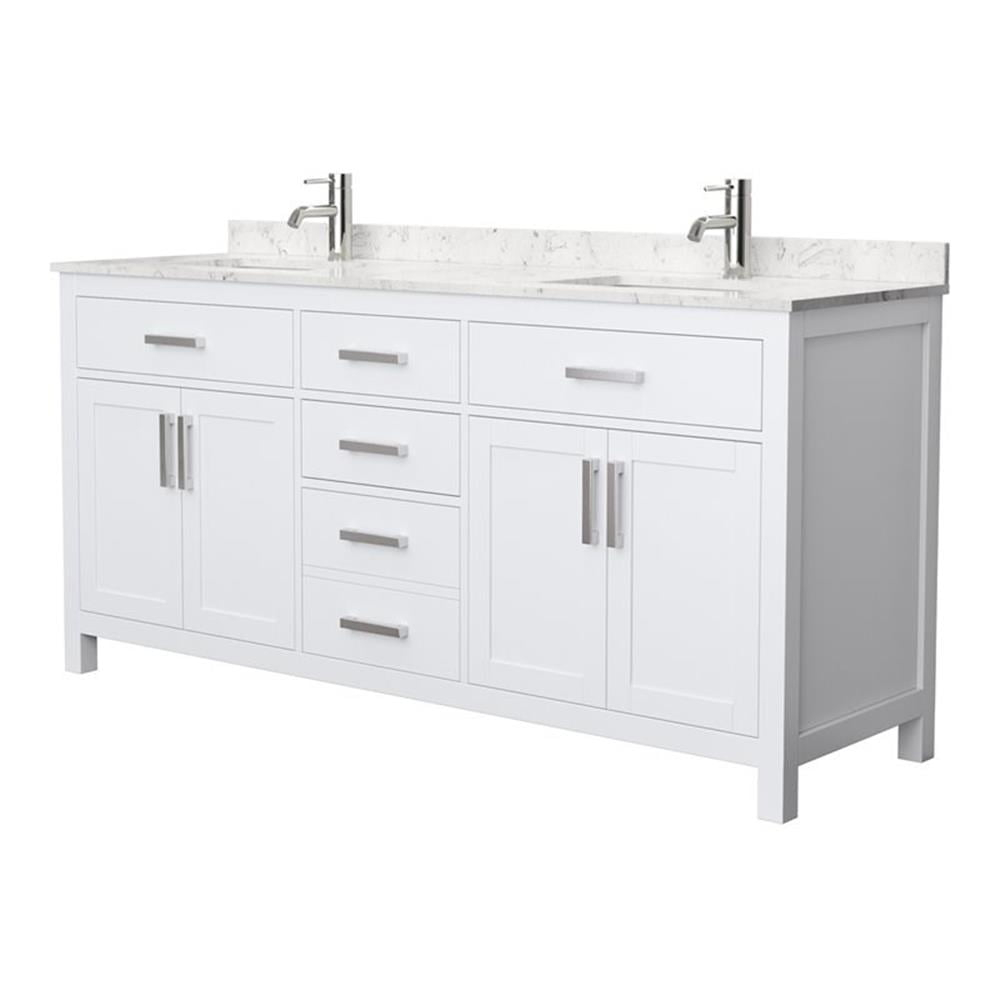 Beckett 72" Freestanding Double Bathroom Vanity with Cultured Marble Top