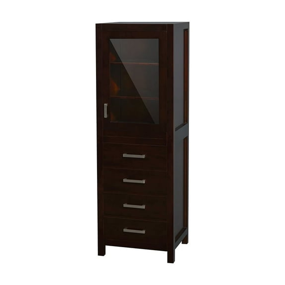 Wyndham Collection Sheffield Solid Wood Freestanding Linen Cabinet