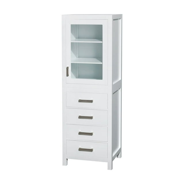 Wyndham Collection Sheffield Solid Wood Freestanding Linen Cabinet