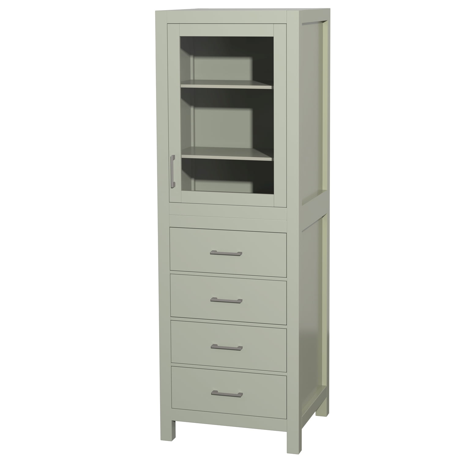Wyndham Collection Sheffield Solid Wood Freestanding Linen Cabinet