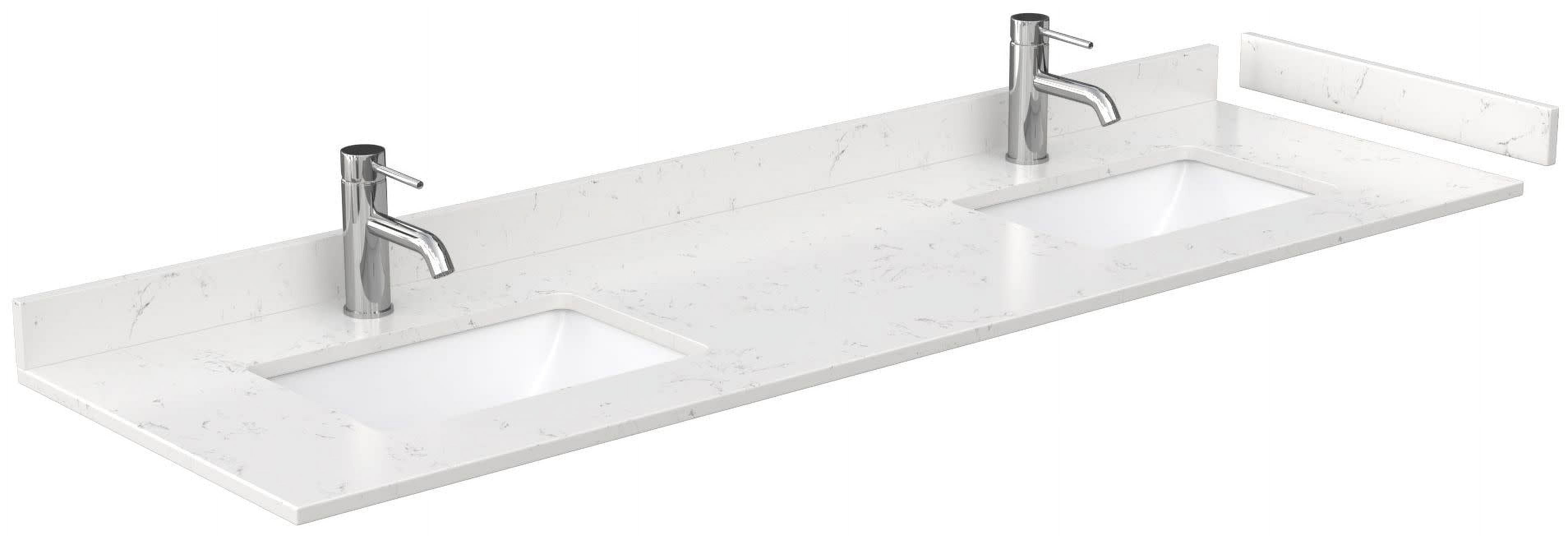 Wyndham Collection 72" Double Cultured Marble Bathroom Vanity Top with Sink