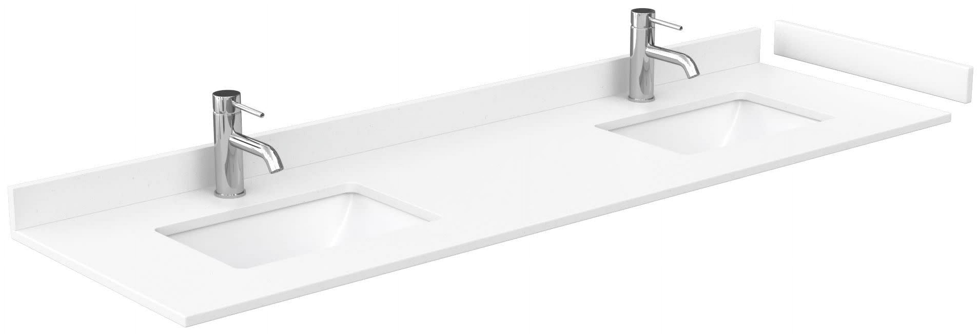 72" Double Cultured Marble Bathroom Vanity Top with Sink