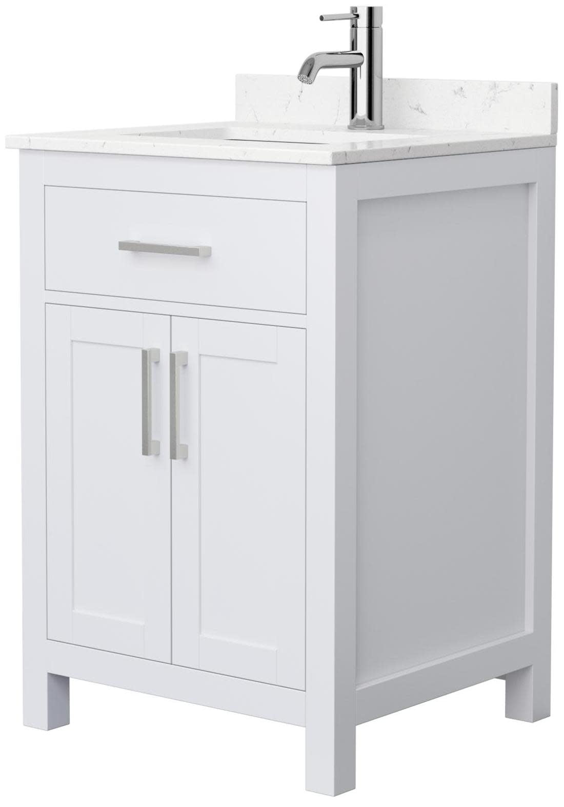 Wyndham Collection Beckett 24" Freestanding Single Bathroom Vanity with Cultured Marble Top