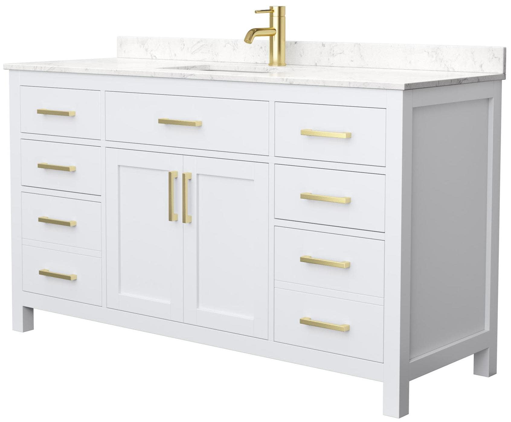 Beckett 60" Freestanding Single Bathroom Vanity with Cultured Marble Top