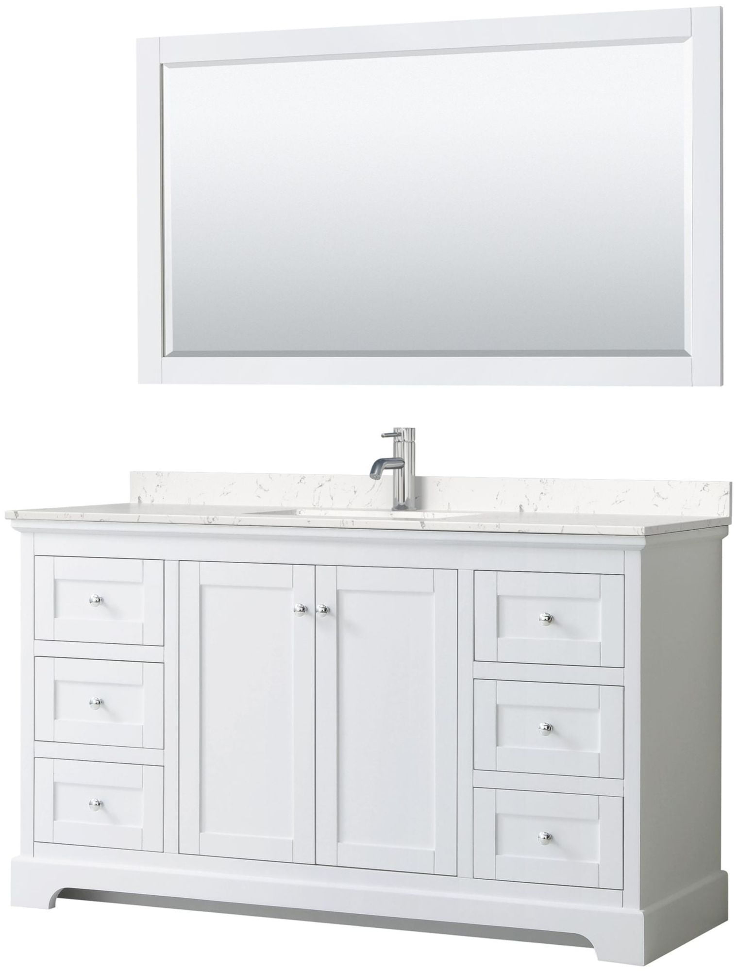 Wyndham Collection Wcv232360s-Vca-M58 Avery 60" Free Standing Single Basin Vanity Set -