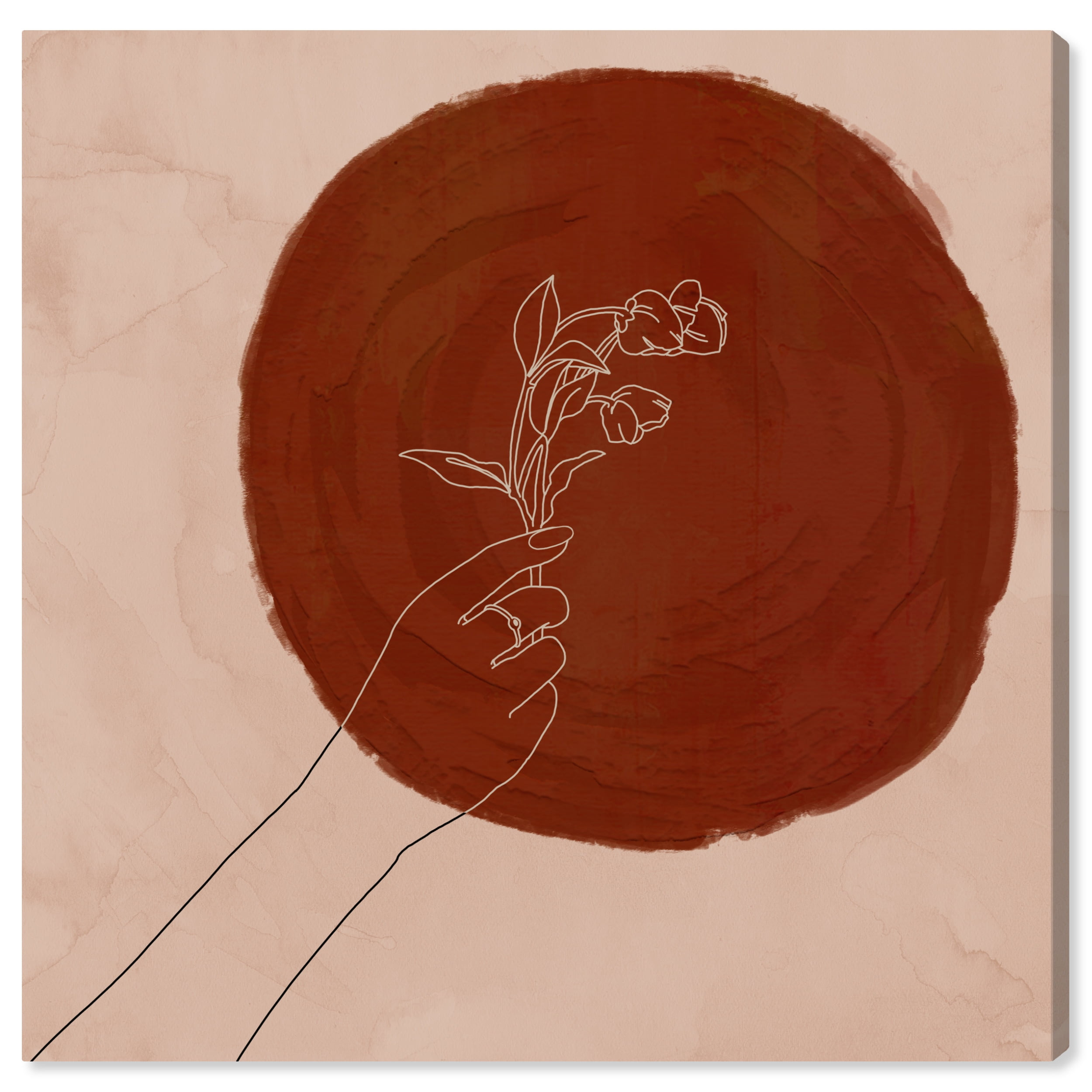 Wynwood Studio Canvas For the Sun Abstract Geometric Wall Art Canvas Print Red Maroon 20x20