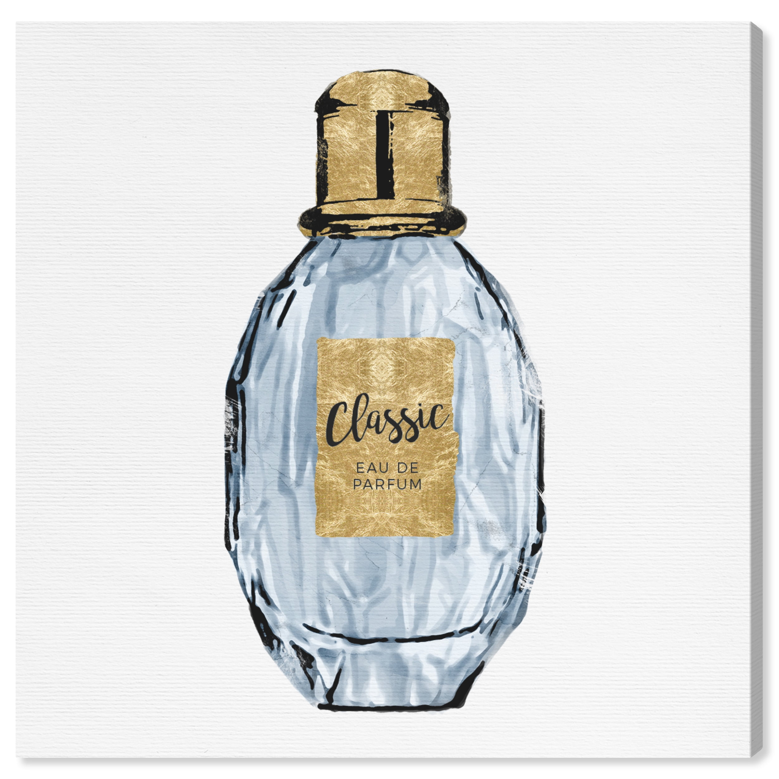 Wynwood Studio Canvas Gold Perfume III Fashion and Glam Perfumes Wall Art Canvas Print Gold Metallic Gold 12x12