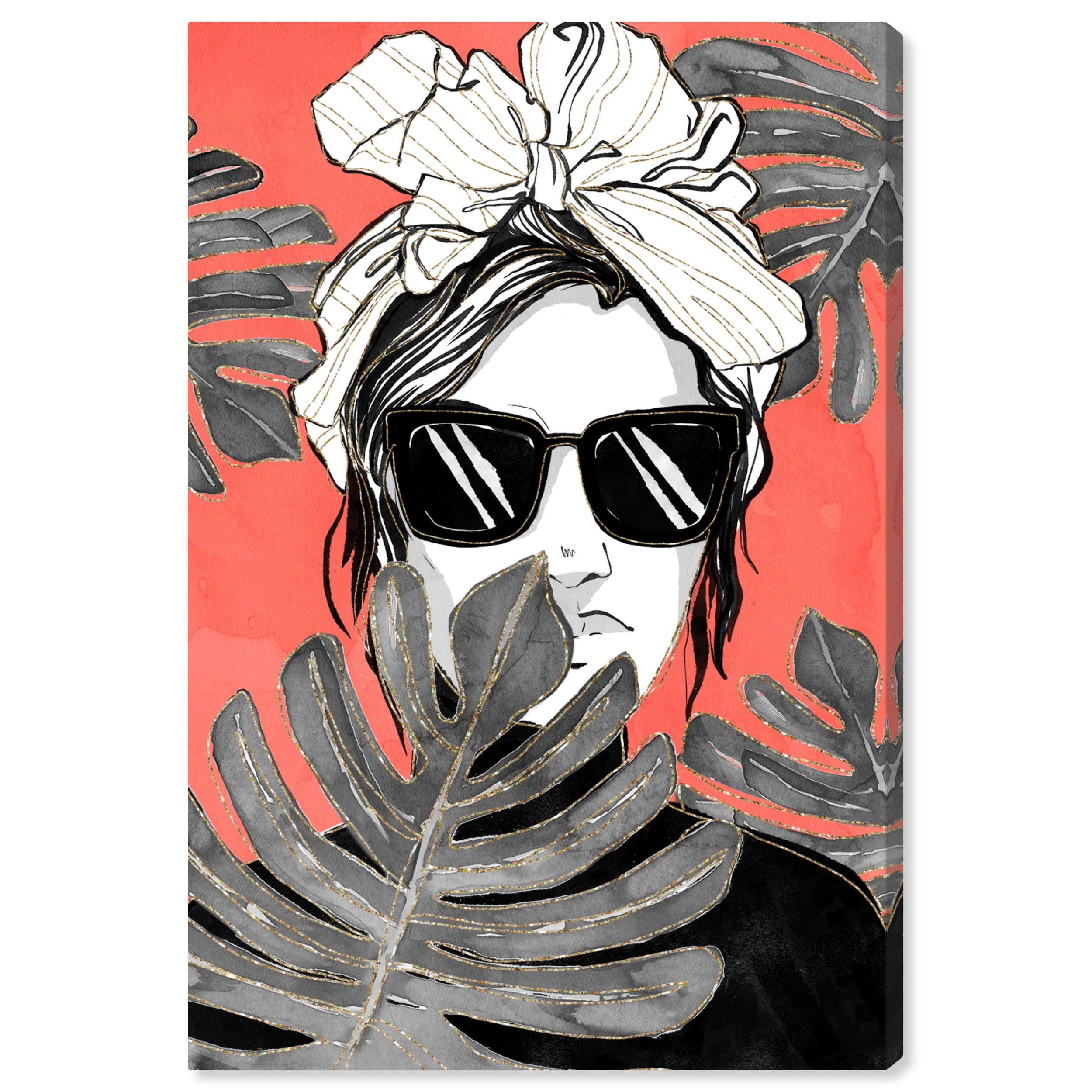 Wynwood Studio Canvas Hidden Leaf Fashion and Glam Accessories Wall Art Canvas Print Gray Light Gray 24x36