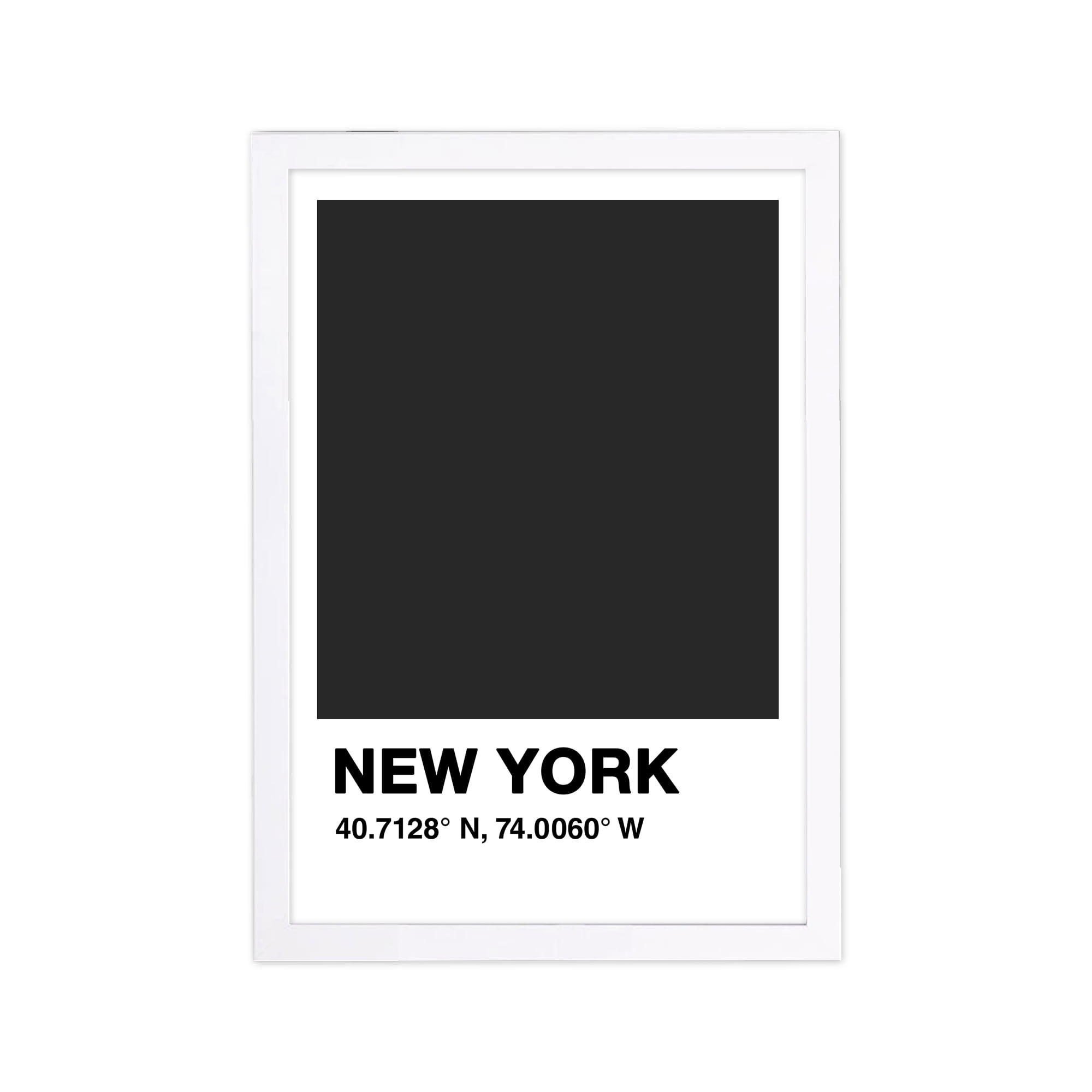 Wynwood Studio Cities and Skylines Framed Wall Art Prints 'New York Color Swatch' United States Cities Home Décor - Black, White, 13" x 19"