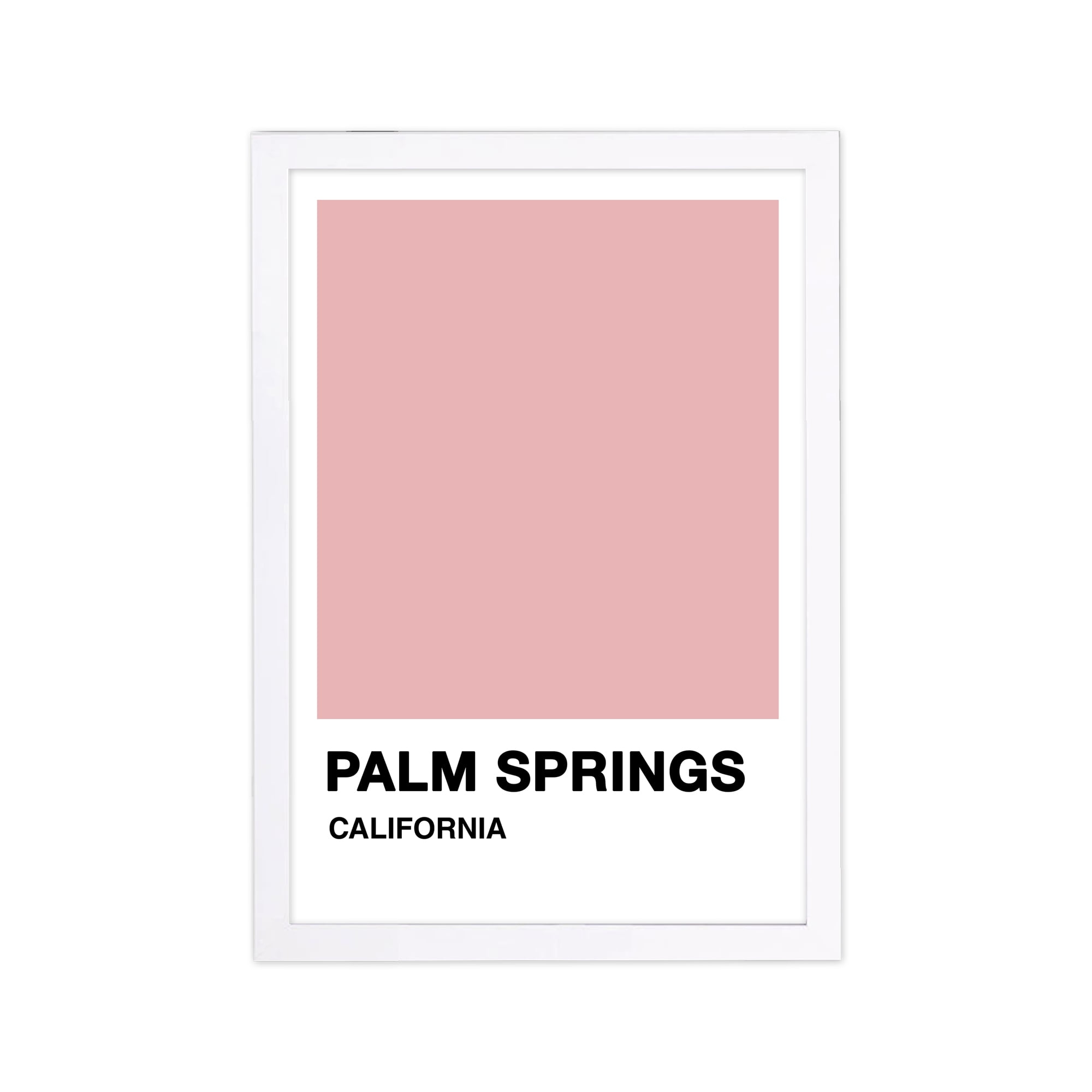 Wynwood Studio Cities and Skylines Framed Wall Art Prints 'Palm Springs Color Swatch' United States Cities - Pink, White, 13" x 19"