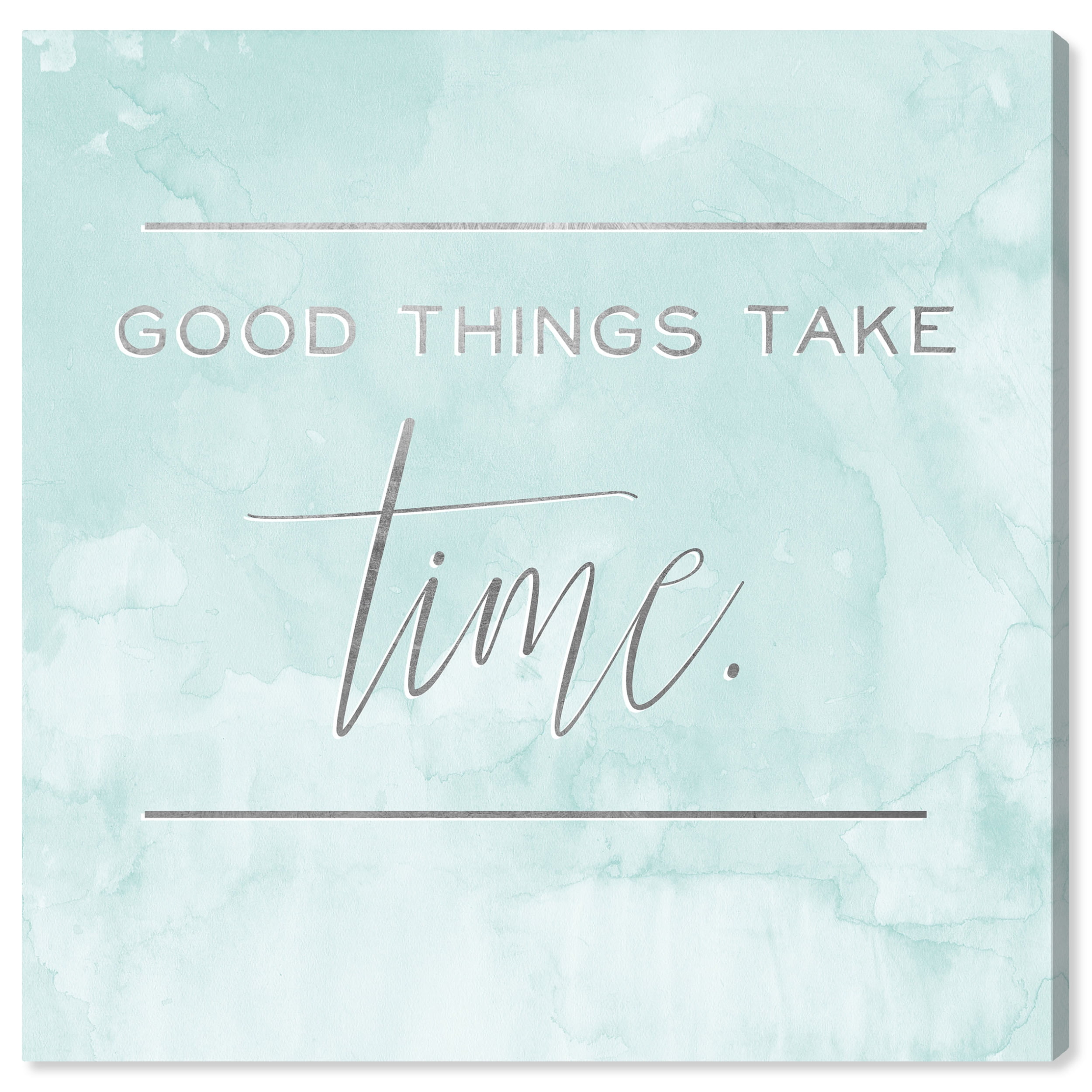 Wynwood Studio Prints Good Things Typography and Quotes Inspirational Quotes and Sayings Wall Art Canvas Print Blue Light Blue 12x12