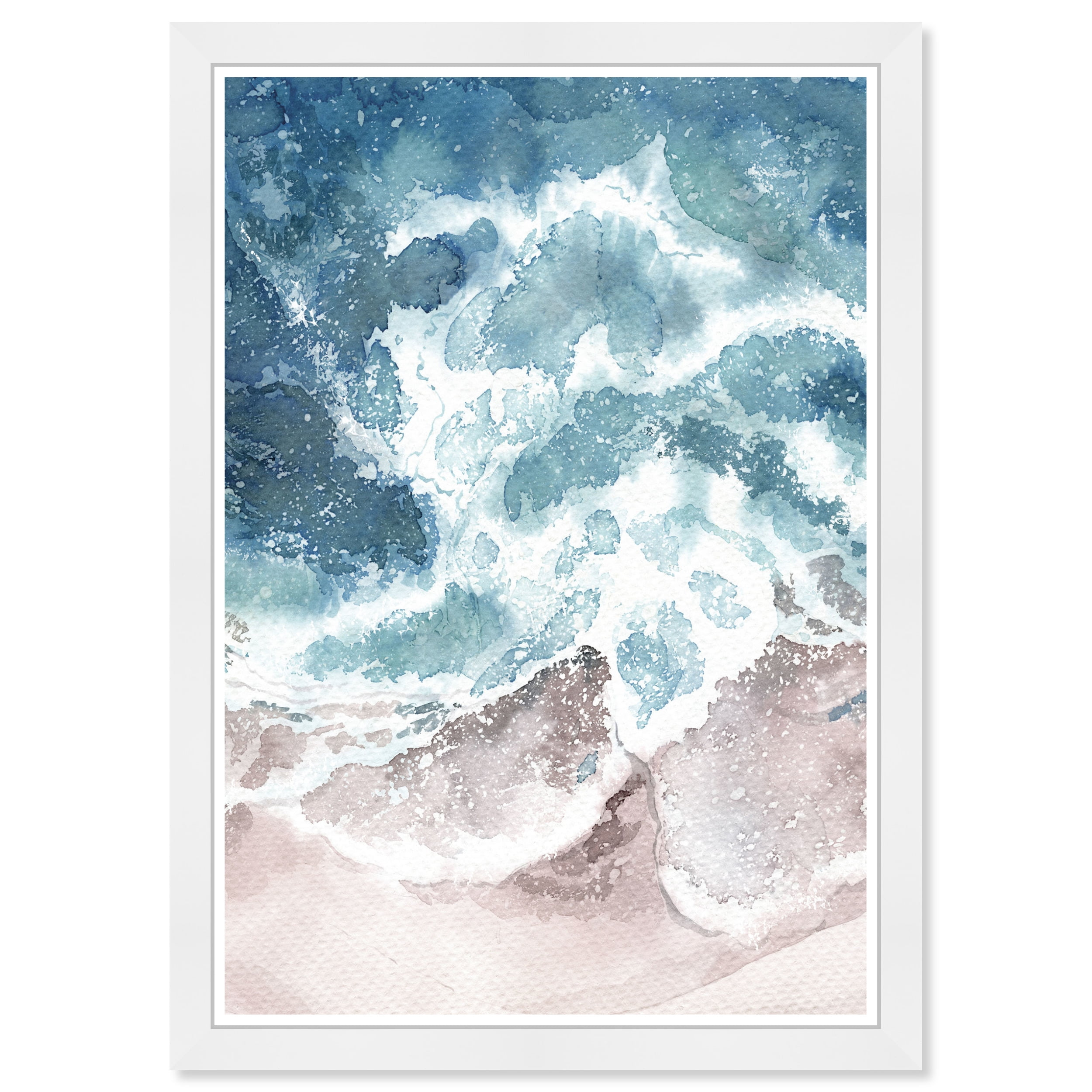 Wynwood Studio Prints Seaside Waves Nature and Landscape Coastal Landscapes Wall Art Canvas Print Blue 13x19