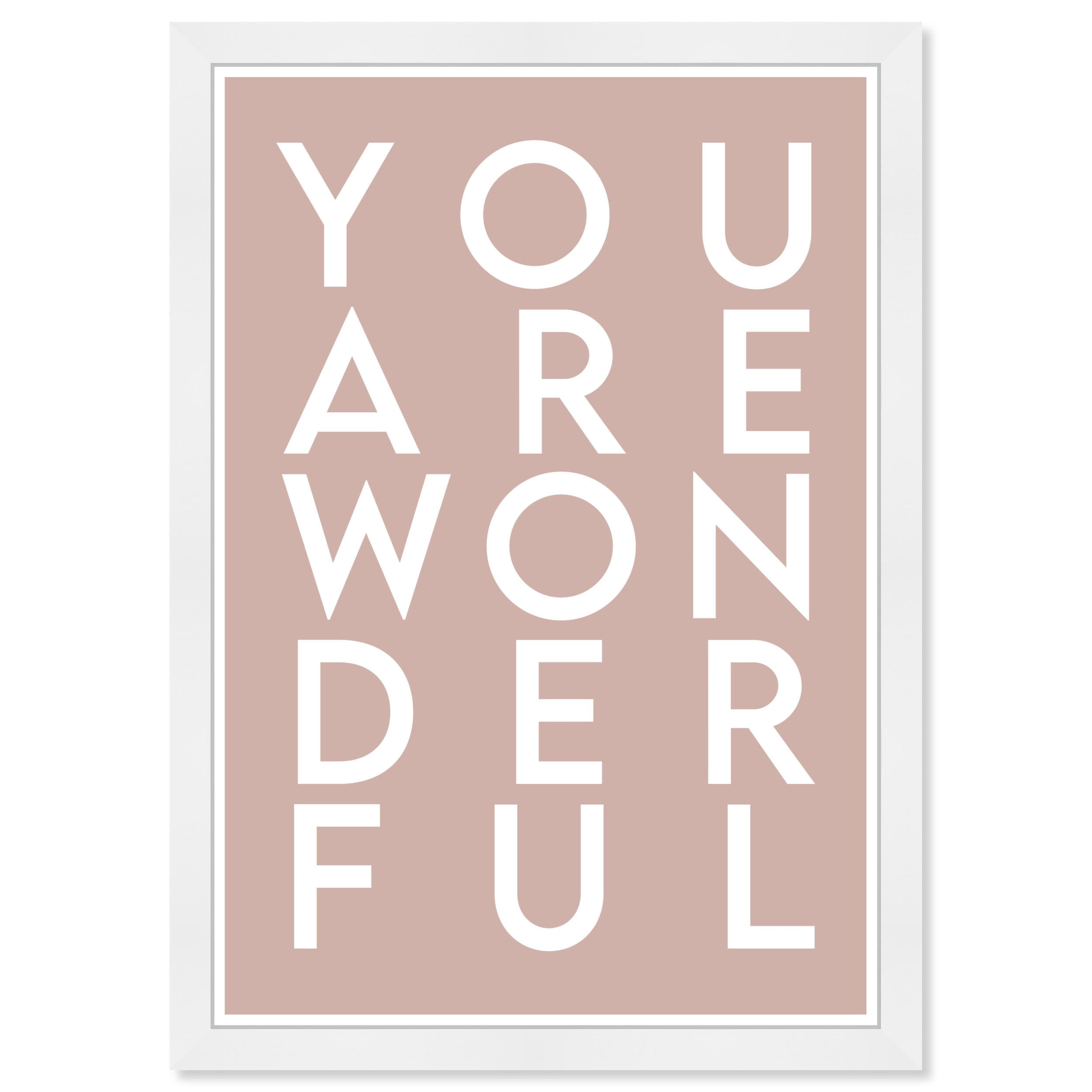 Wynwood Studio Prints You Are Wonderful Typography and Quotes Beauty Quotes and Sayings Wall Art Canvas Print Pink Pastel Pink 13x19