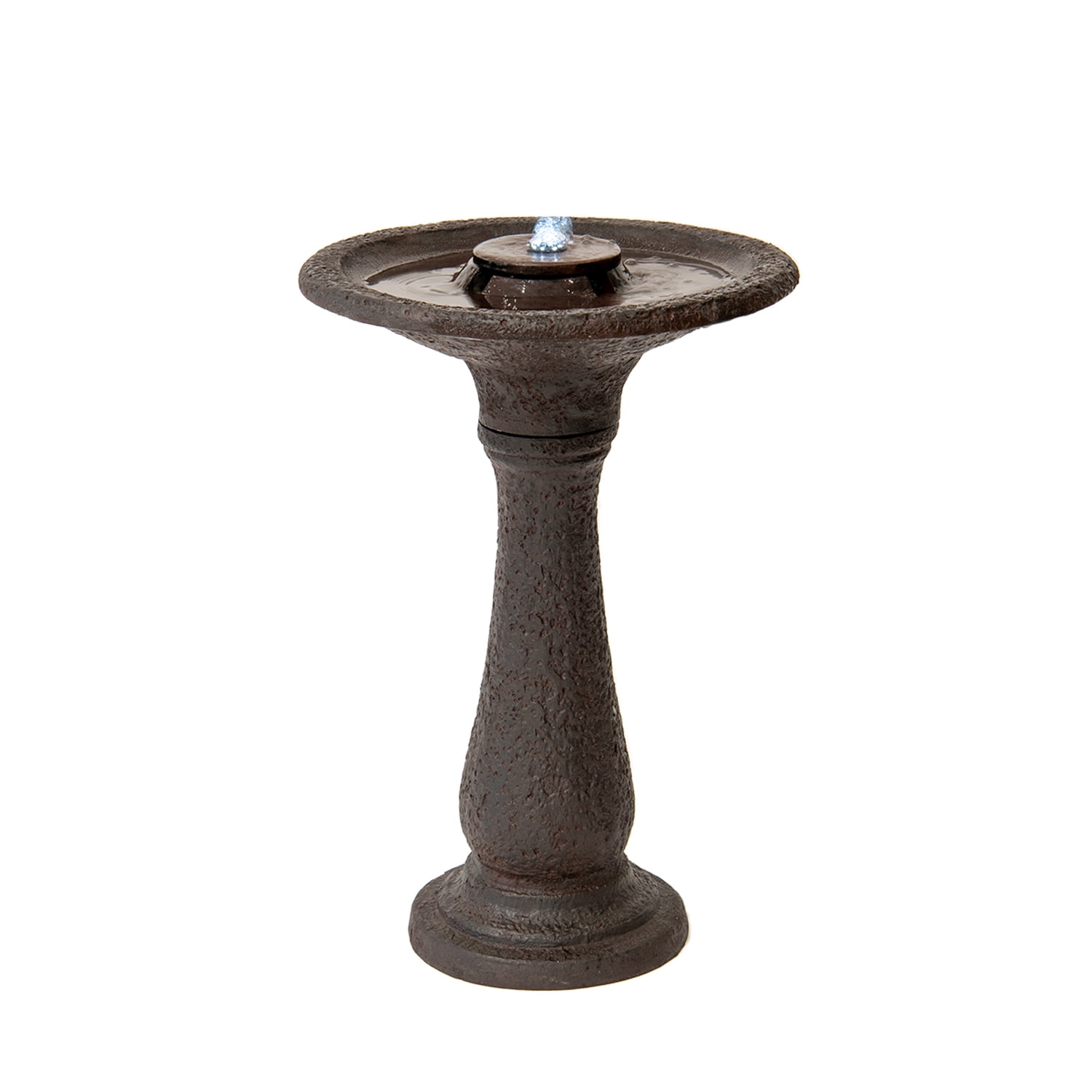 "X-Brand 23.43"" Tiered Resin Birdbath Garden Waterfall Fountain, Dark Brown"