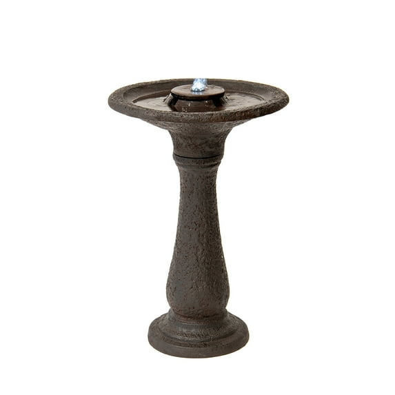 "X-Brand 23.43"" Tiered Resin Birdbath Garden Waterfall Fountain, Dark Brown"