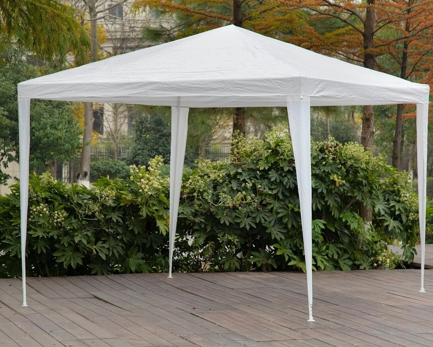 XF XINFENG 10'x10' Outdoor Wedding Party Canopy Tent, Camping Shelter Waterproof Outdoor Party Tent White Patio Gazebo Canopy Tents for BBQ Pavilion Canopy Cater Events