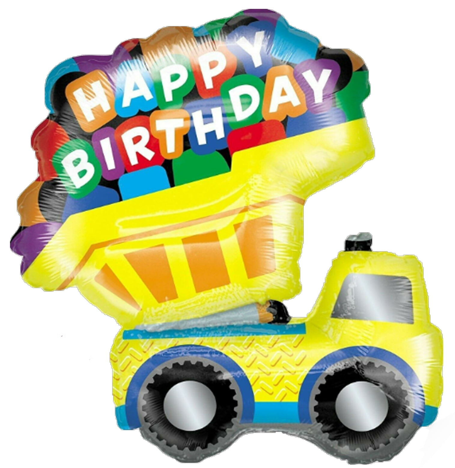XL 33" Dump Truck Happy Birthday Super Shape Mylar Balloon Party Decoration