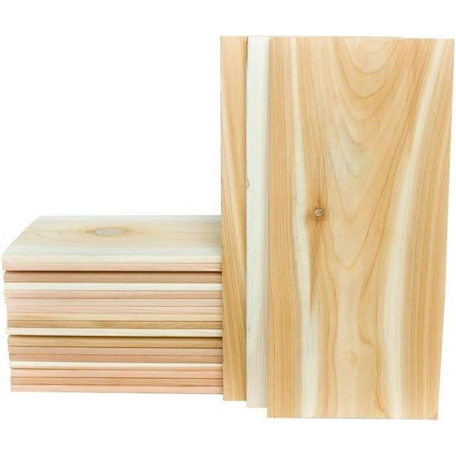 Extra Large Natural Western Red Cedar Grilling Planks, 7" x 15", 20 Pack