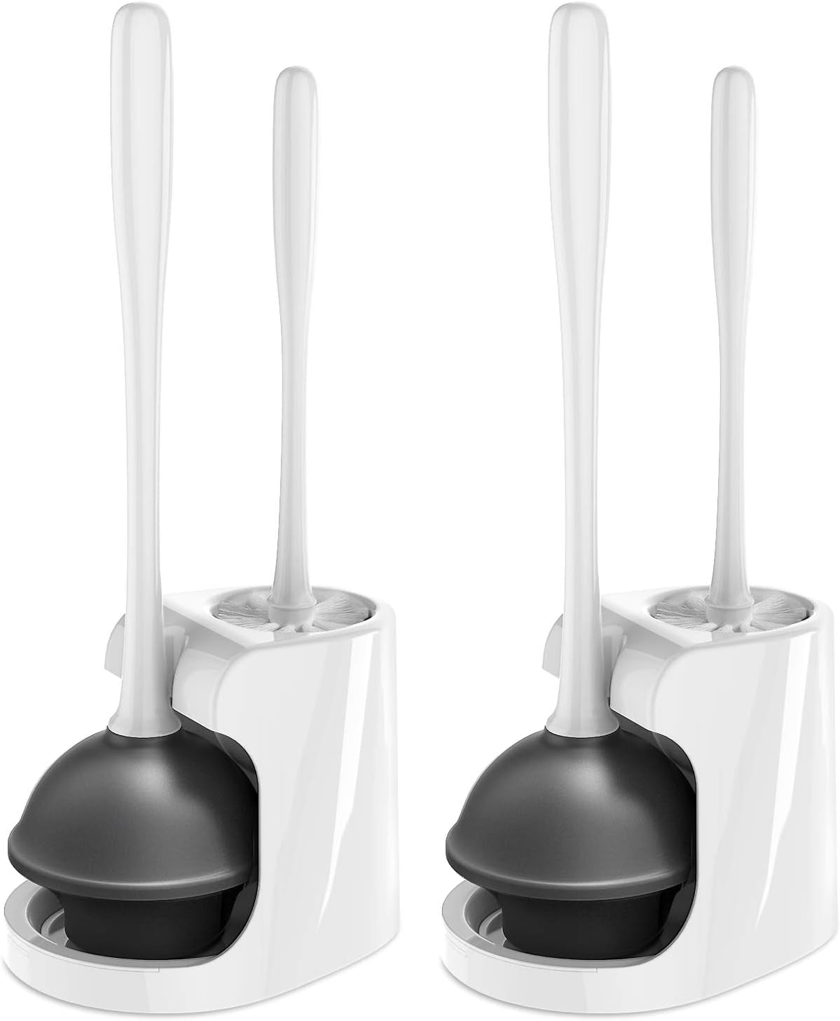 XXZH Toilet Plunger and Bowl Brush Combo for Bathroom Cleaning, 2 Sets