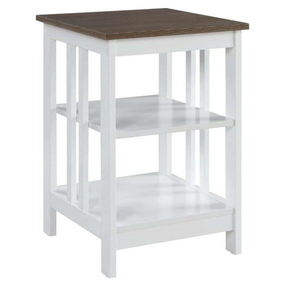 Convenience Concepts Mission End Table, Driftwood/White