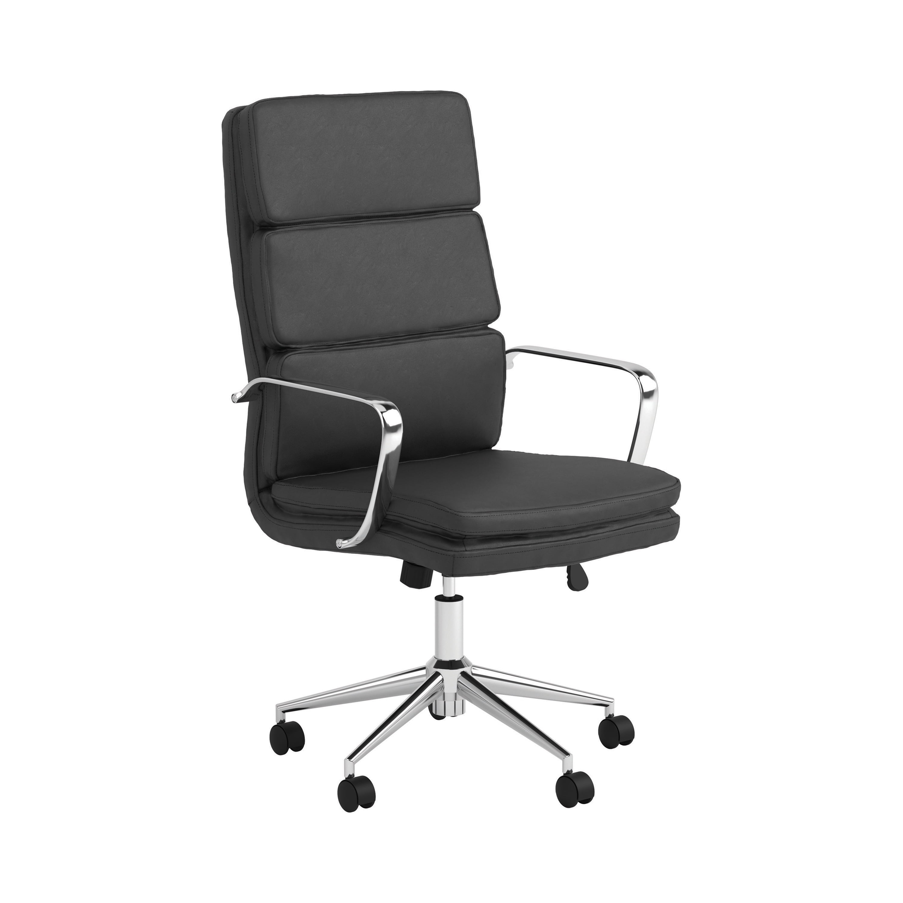 Coaster Ximena High Back Upholstered Faux Leather Office Chair in Black