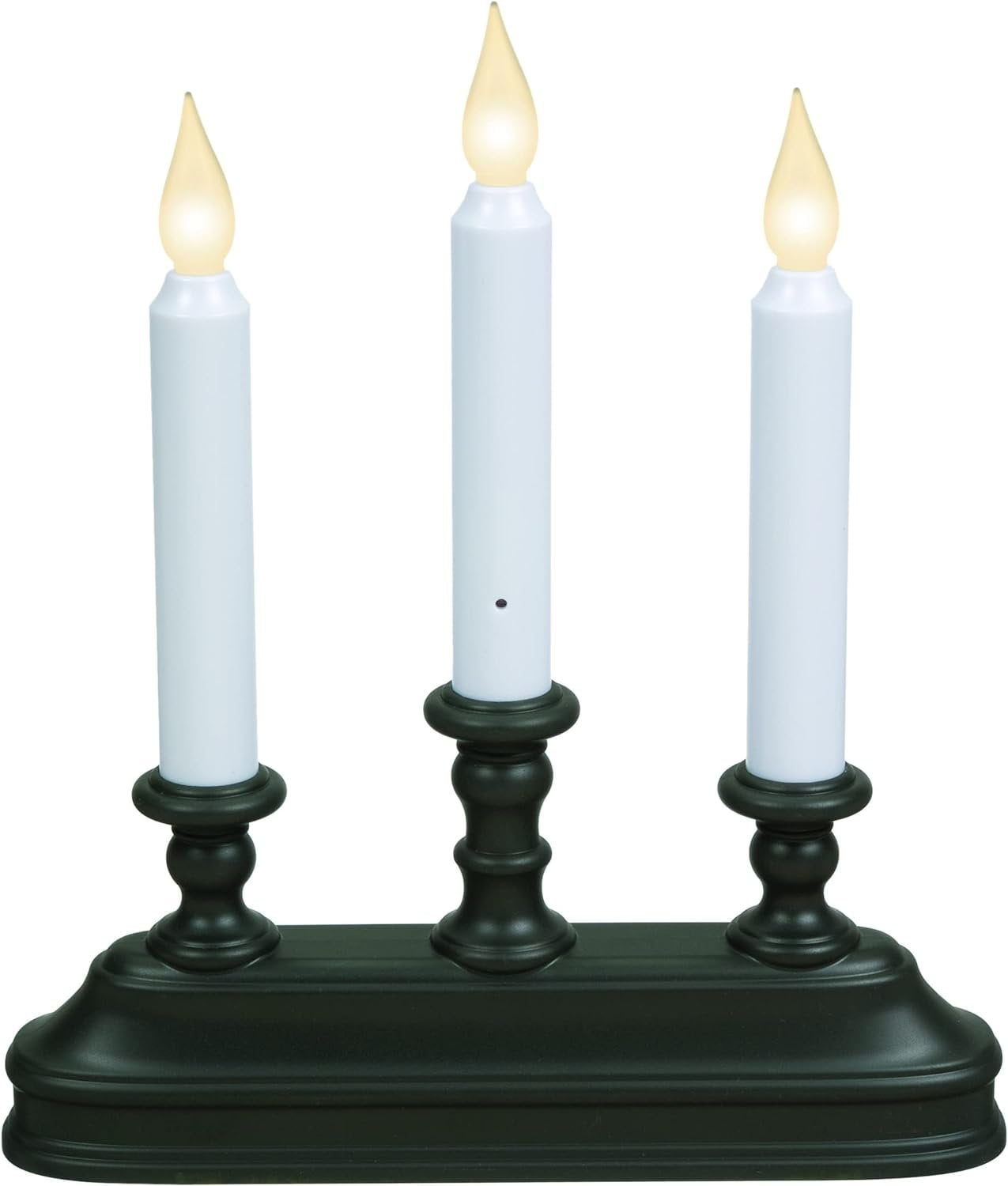 Xodus Innovations FPC1330A Battery Operated 10 inch Window Candles with Tilt to Change Flame Color and Dusk to Dawn Light Sensor Timer with 3 Candle Candelabra Base, Black/Antique Bronze