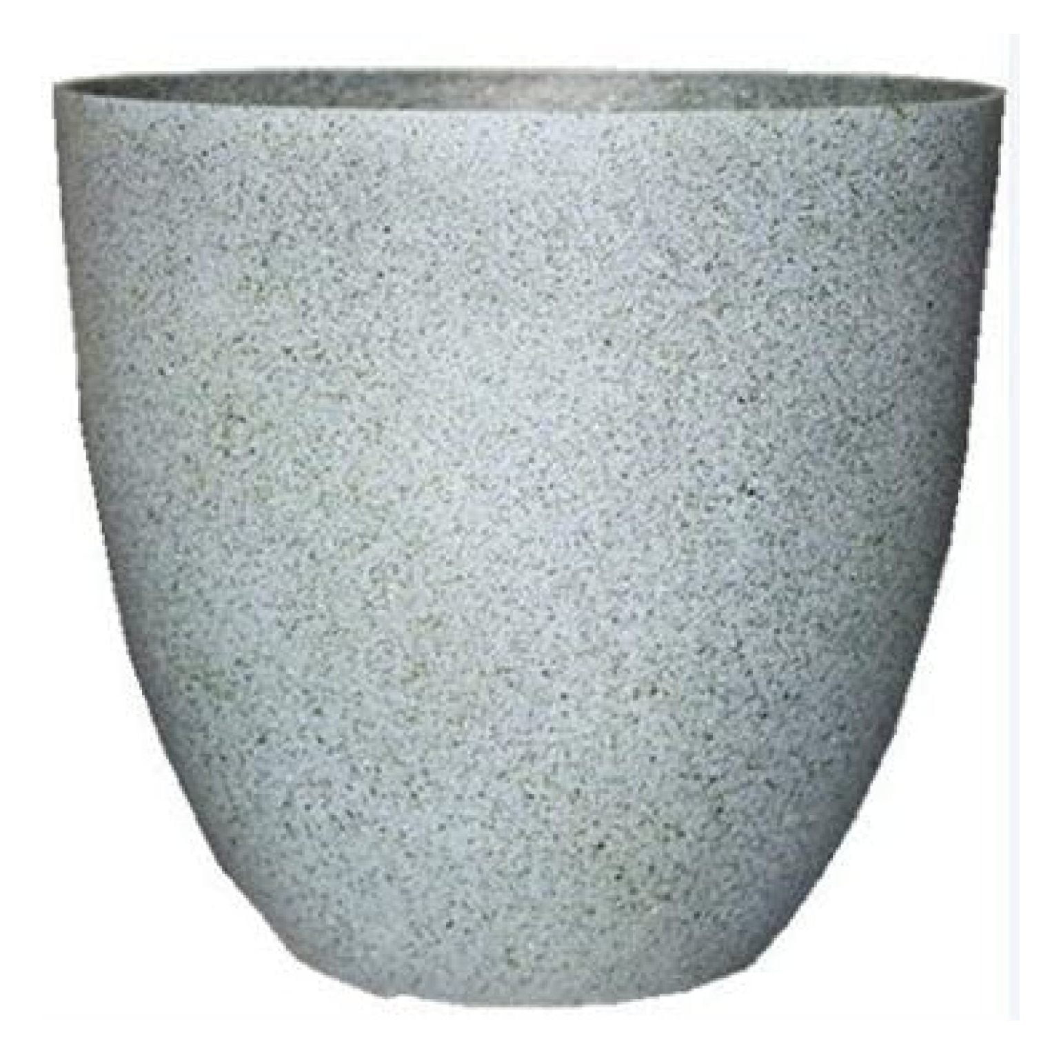 YASHYANNA (EPR15-105 Large Egg Shaped Planter - Modern Indoor & Outdoor Decorative Flower Pot/Box (15 Inch, Granite Flower), Gray