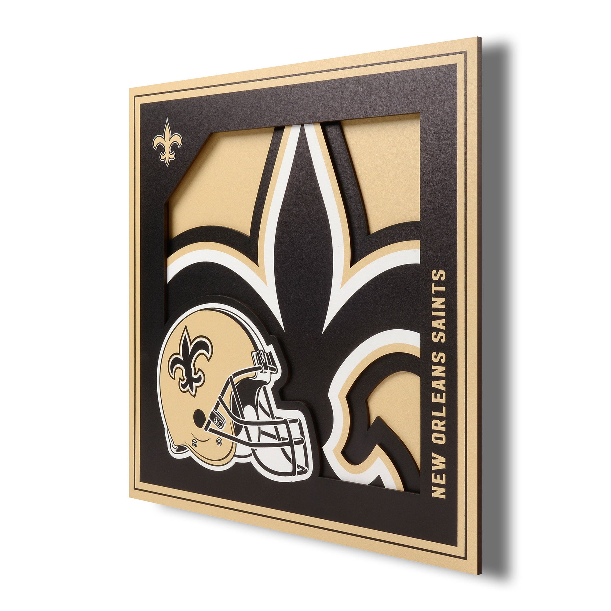 YTF NFL New Orleans Saints 3D Logo Series Wall Art 12X12
