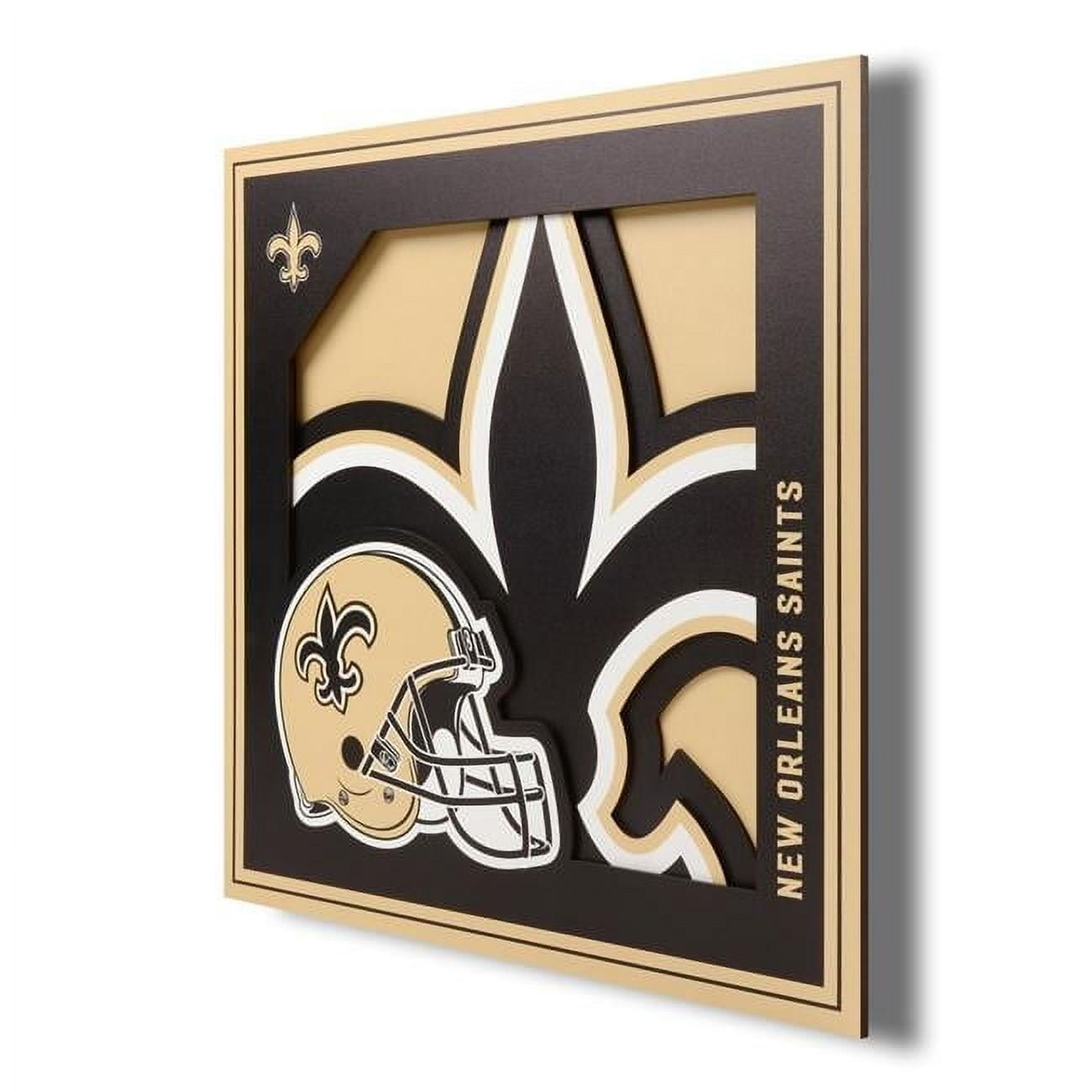 YTF NFL New Orleans Saints 3D Logo Series Wall Art 12X12