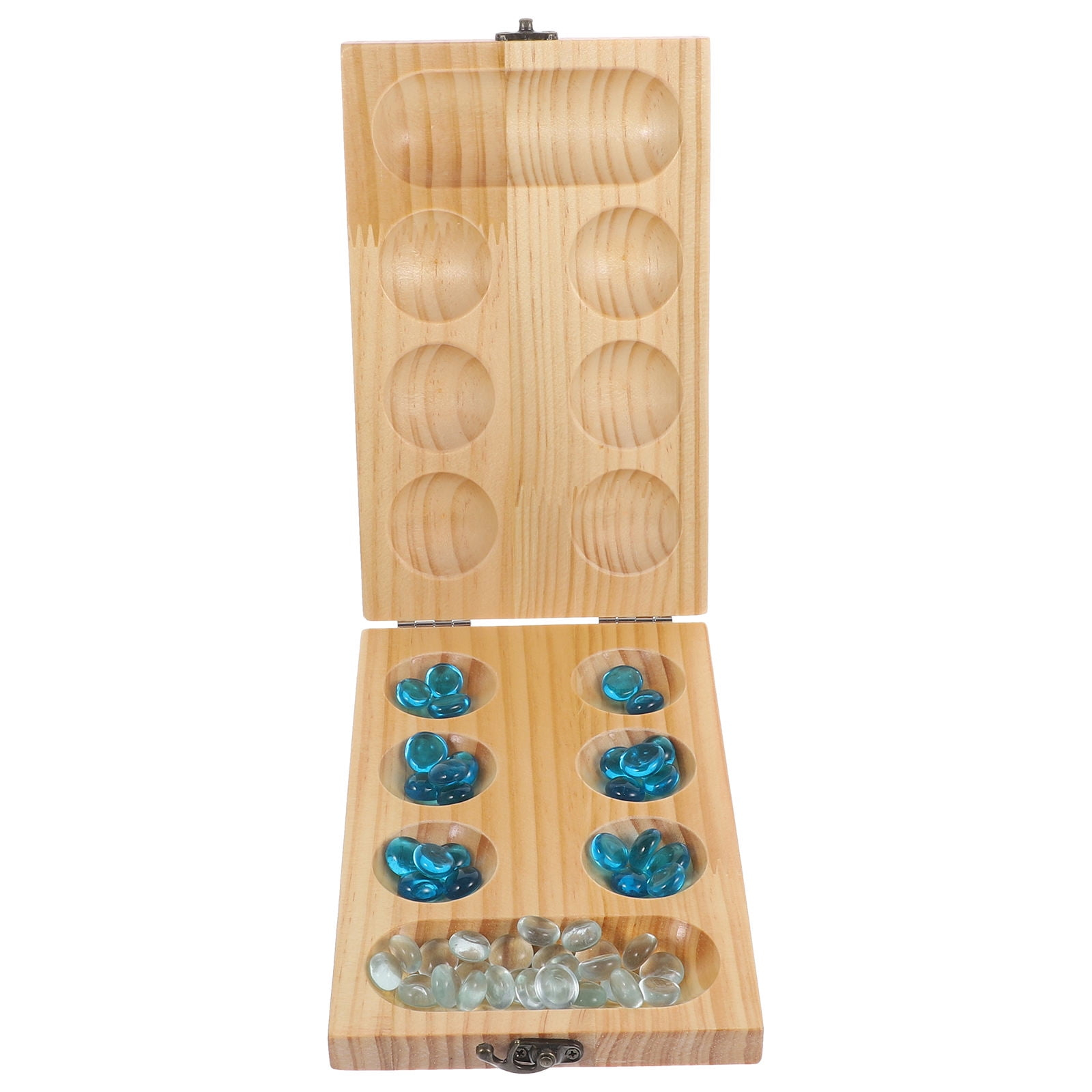 YUNLIGHTS Wooden Beads Game Set with Folding Board for Kids and Adults Assorted Color Smooth Surface 1 Set