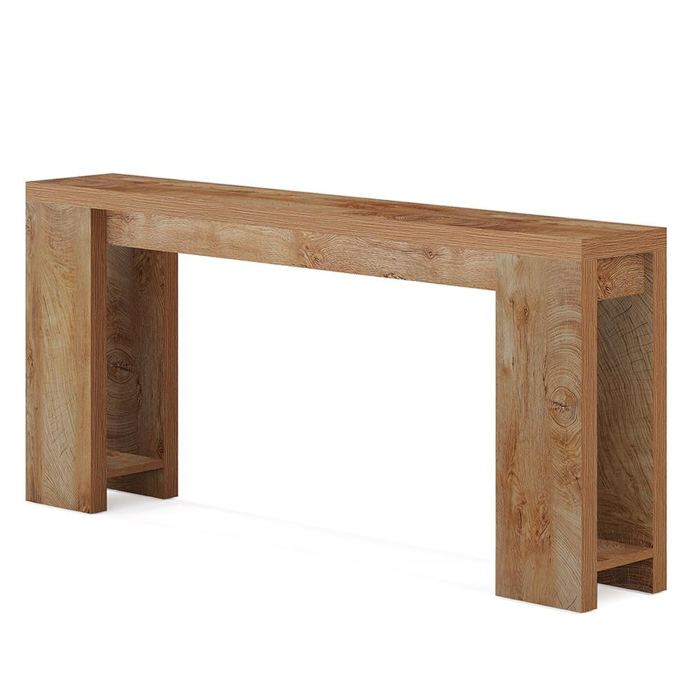 Finihen 70.9" Wood Console Table, Farmhouse Sofa Table Entryway Table with Storage, Foyer Display Table, Brown