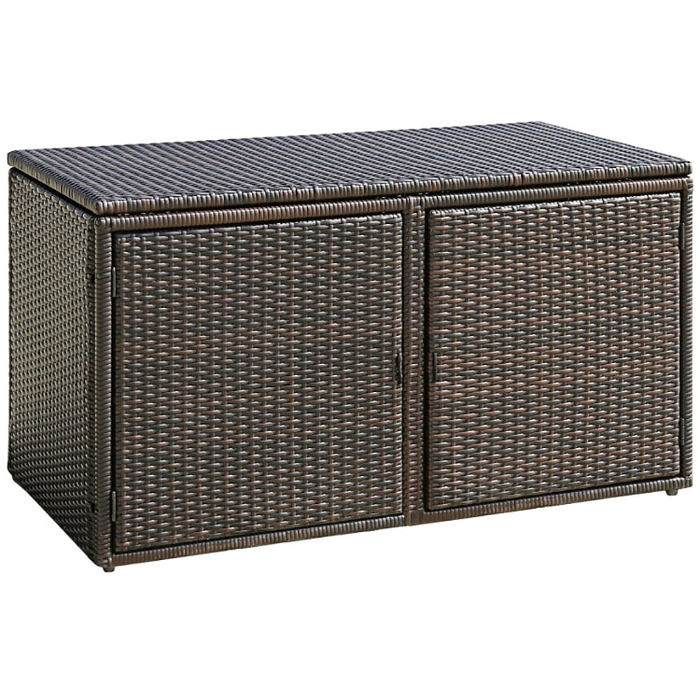 Kadyn 88 Gallon Garden Patio Rattan Storage Container Box-Brown
