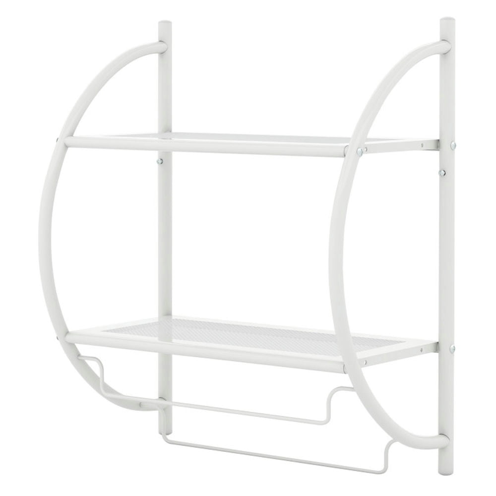 Kepooman Towel Racks, Blanket Drying Rack,Wall Mounted 2-Tier Bathroom Towel Rack with 2 Towel Bars-White