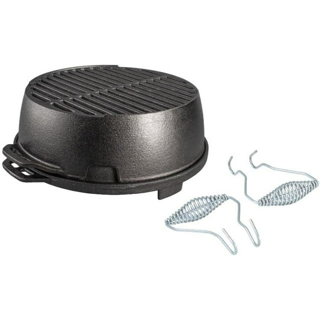 Lodge Cast Iron 12" Charcoal Camping Round Kickoff Grill