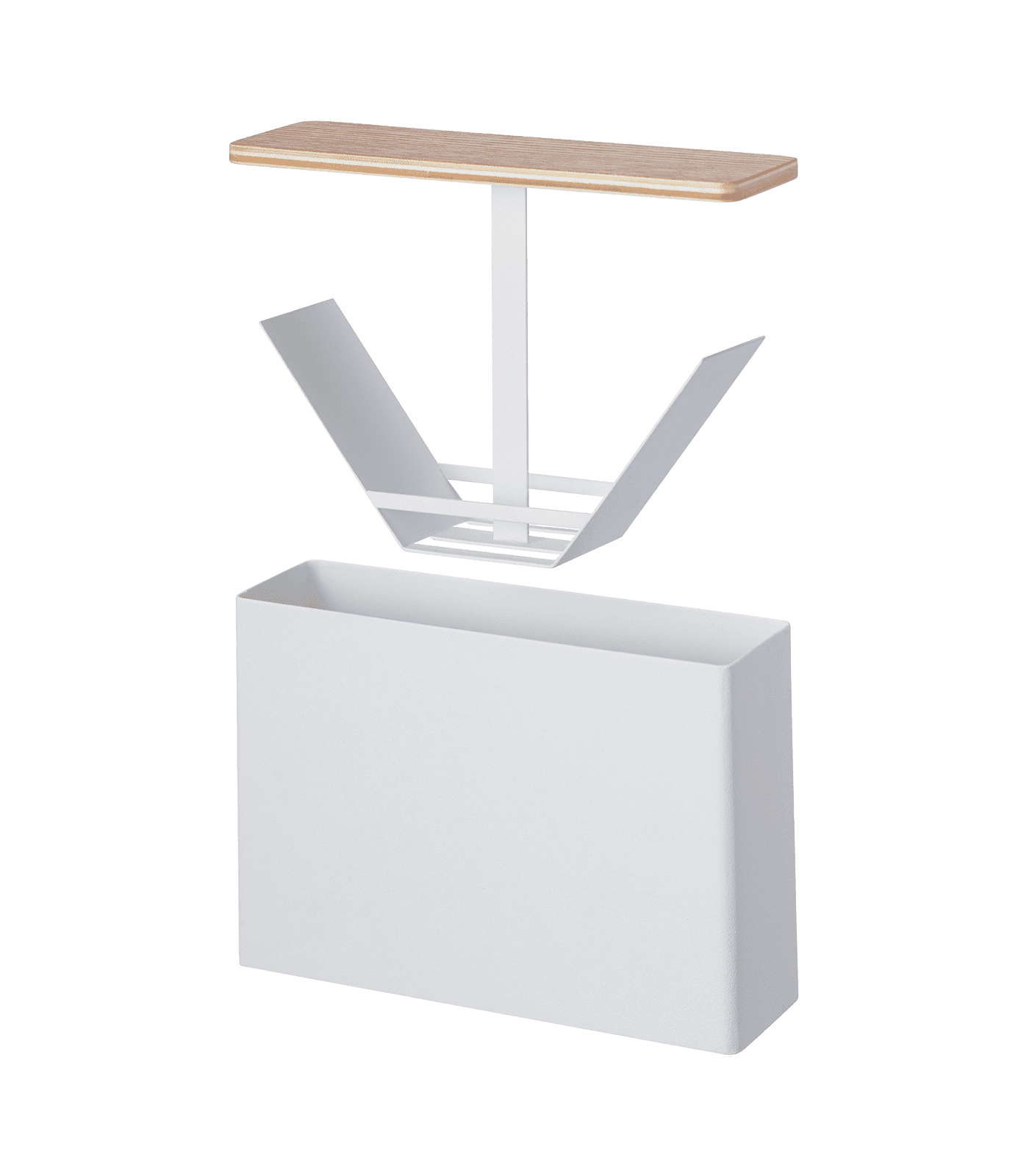 Yamazaki Home Wood Accent Coffee Pour over Filter Case With Lid, Steel + Wood, Size #2 Filters