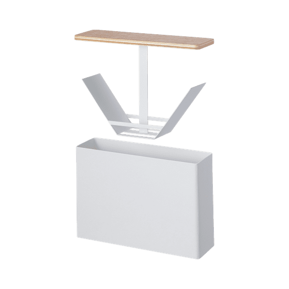 Yamazaki Home Wood Accent Coffee Pour over Filter Case With Lid, Steel + Wood, Size #2 Filters