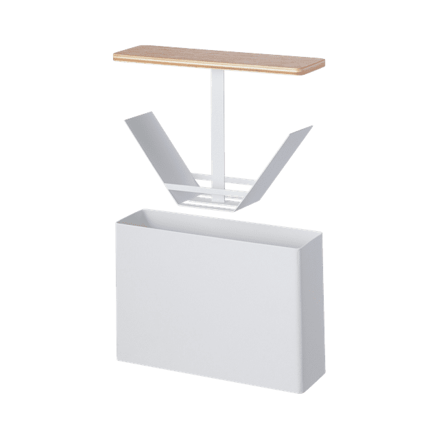 Yamazaki Home Wood Accent Coffee Pour over Filter Case With Lid, Steel + Wood, Size #2 Filters