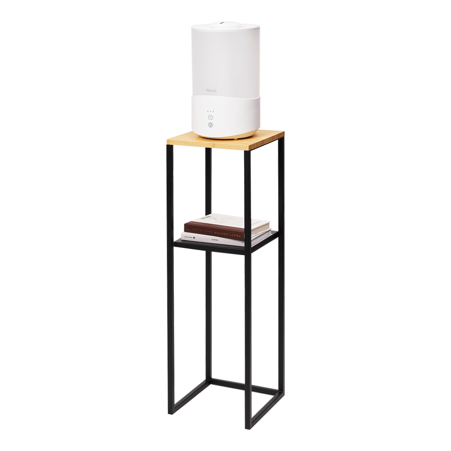 Yamazaki Home Two-Tier Display and Storage Shelf, Black, Steel + Wood