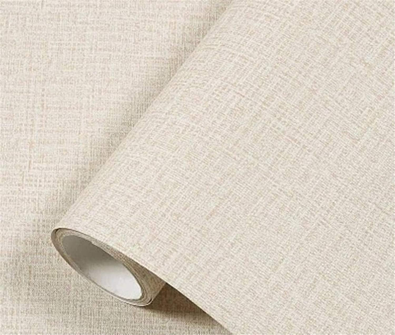 Yancorp 32.8ft Cream Textured Fabric Wallpaper Faux Grasscloth Beige Peel and Stick Wallpaper Self-Adhesive Wallpaper Linen Removable Wallpaper Cabinets Counter Top Liners, 15.7" X 394" Cream 15.7"x394"