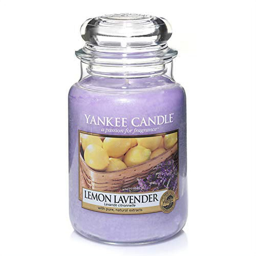 Yankee Candle Lemon Lavender Scented, Classic 22oz Large Jar Single Wick Candle, Over 110 Hours of Burn Time