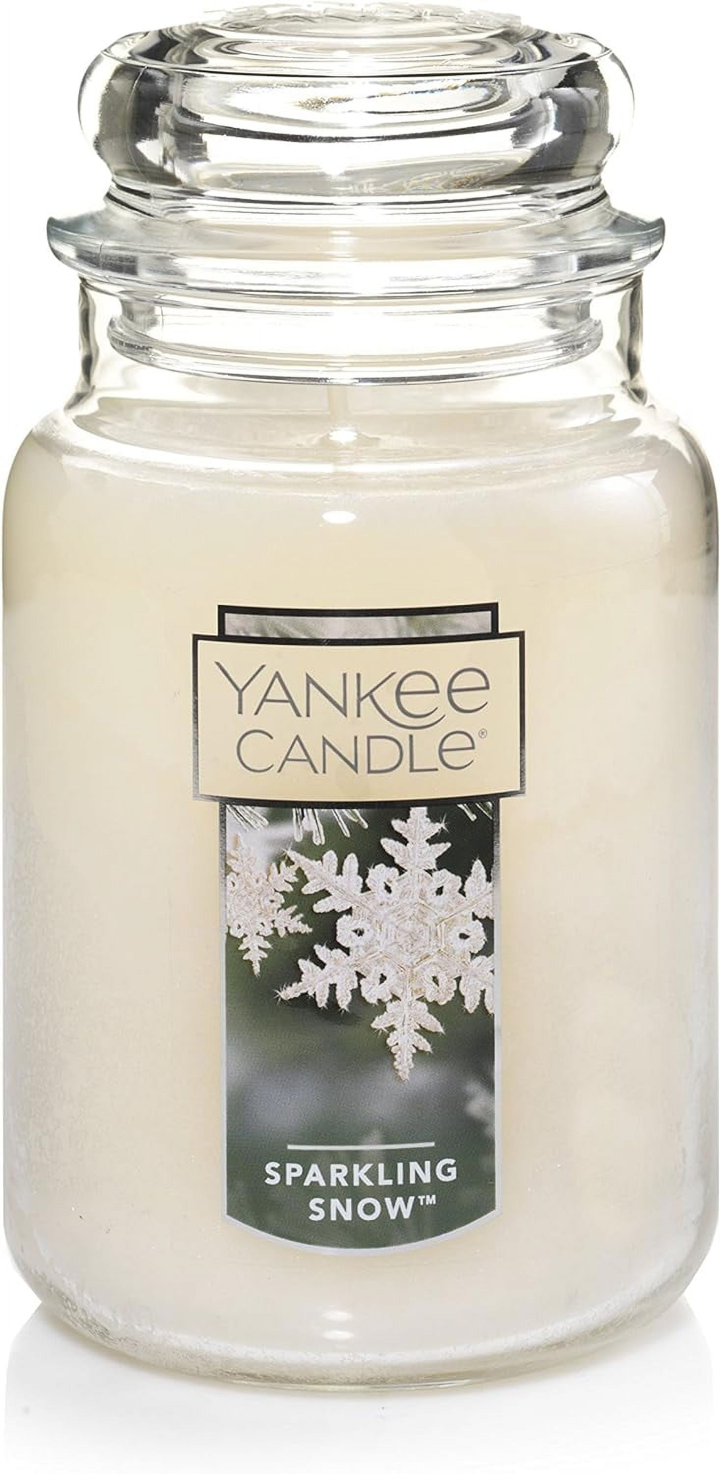 Yankee Candle Sparkling Snow Scented, Classic 22oz Large Jar Single Wick Candle, Over 110 Hours of Burn Time , Holiday Gifts for All Sparkling Snow Classic Large Jar