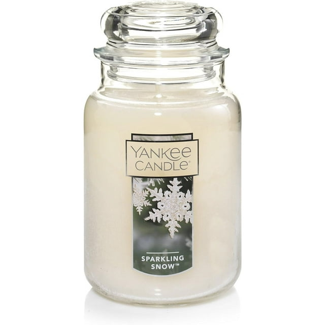 Yankee Candle Sparkling Snow Scented, Classic 22oz Large Jar Single Wick Candle, Over 110 Hours of Burn Time , Holiday Gifts for All Sparkling Snow Classic Large Jar