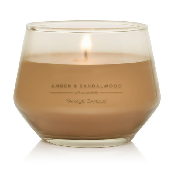 Yankee Candle Studio Candle Jar, Scented Candle with up to 50 Hours of Burn Time, Premium Plant Wax Blend for Consistent Long Lasting Scent from First to Last Burn, Amber & Sandalwood