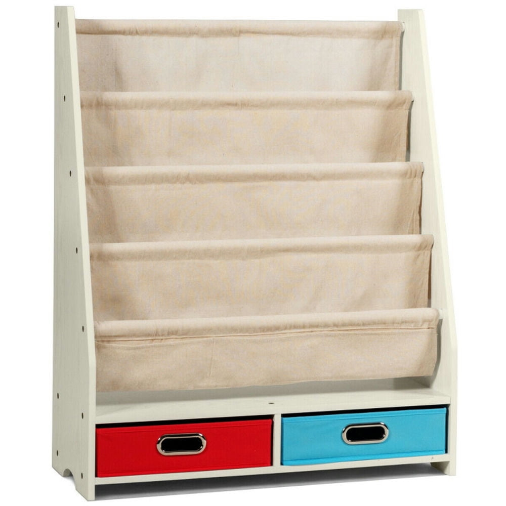 Resenkos Kids Book and Toys Organizer Shelves-Beige, Kids Toy Storage for Kids, Boys, Girls, Nursery