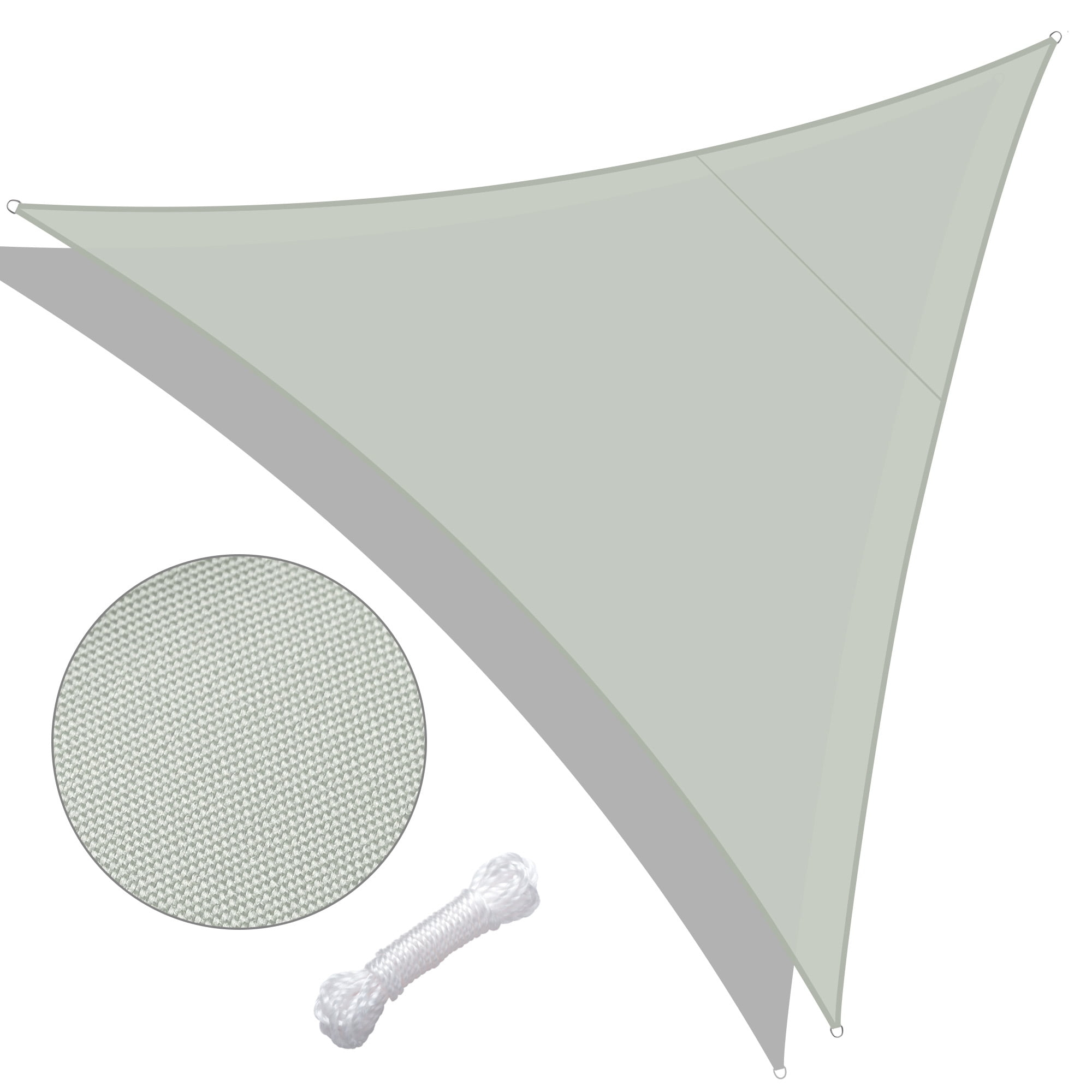 Yescom 1 pack 10'x10'x10' 97% UV Block Patio Awning Triangle Sun Shade Sail Canopy Grey Outdoor Garden