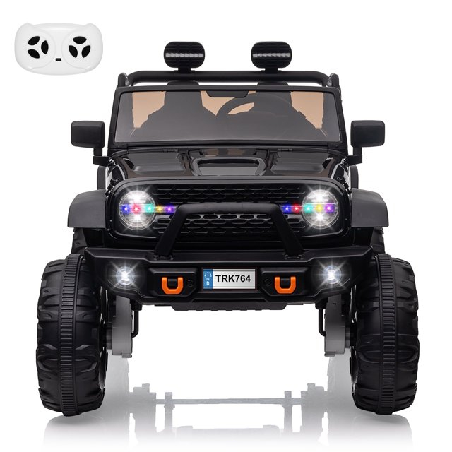 Yesfashion 24V Kids large Jeep 2 Seats SUV Ride on Car Ride on Truck with Remote Control, Electric 4*45W Motors Ride on Toys, with LED Light,Music,USB