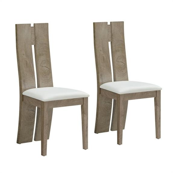 Yesurprise Dining Chair Set of 2, Classic Upholstered Accent Dining Chair, Wooden Back Armless Side Chairs with Wood Legs for Living Room Bedroom Outdoor Lounge