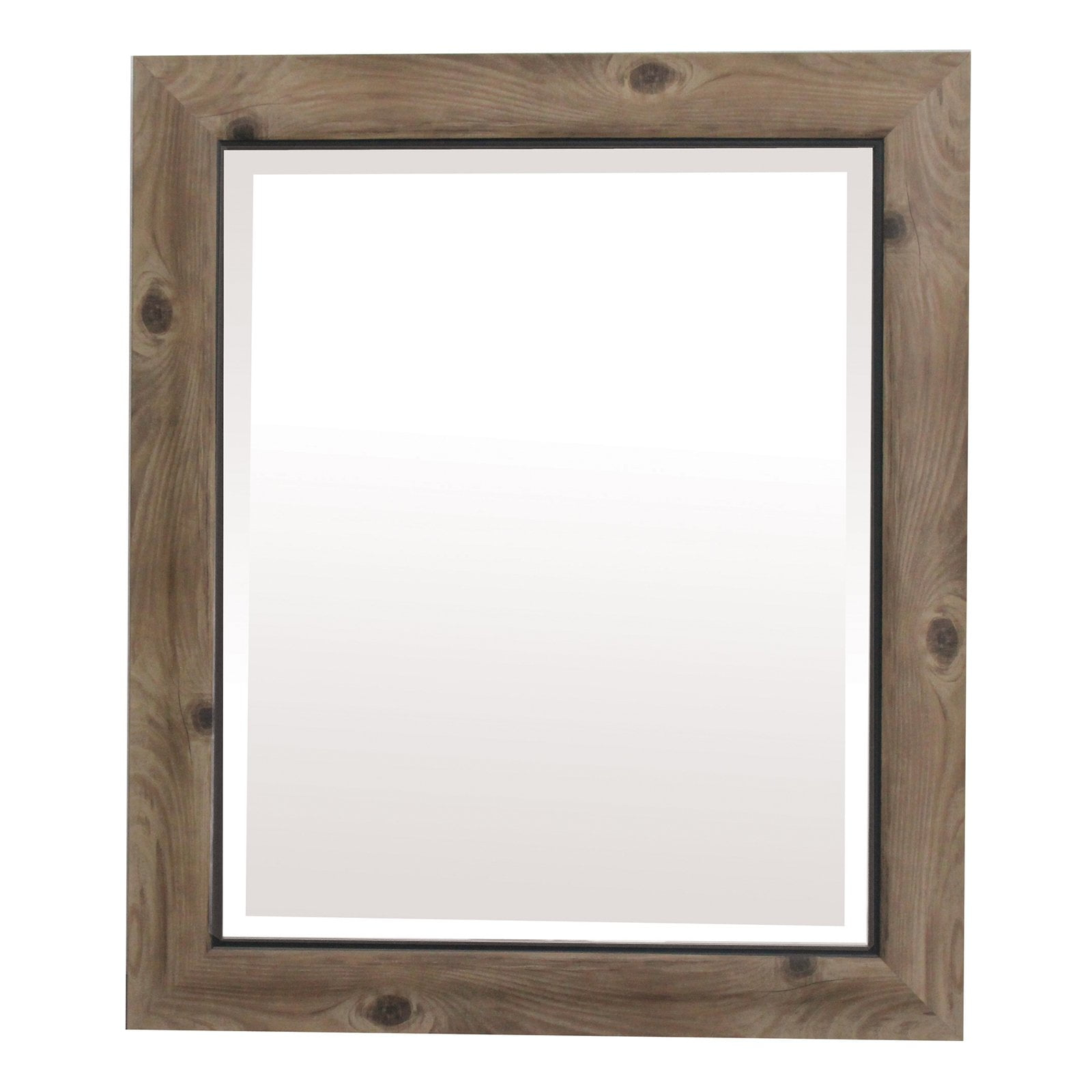 Small Gray and Black Rectangular Wood Framed Mirror