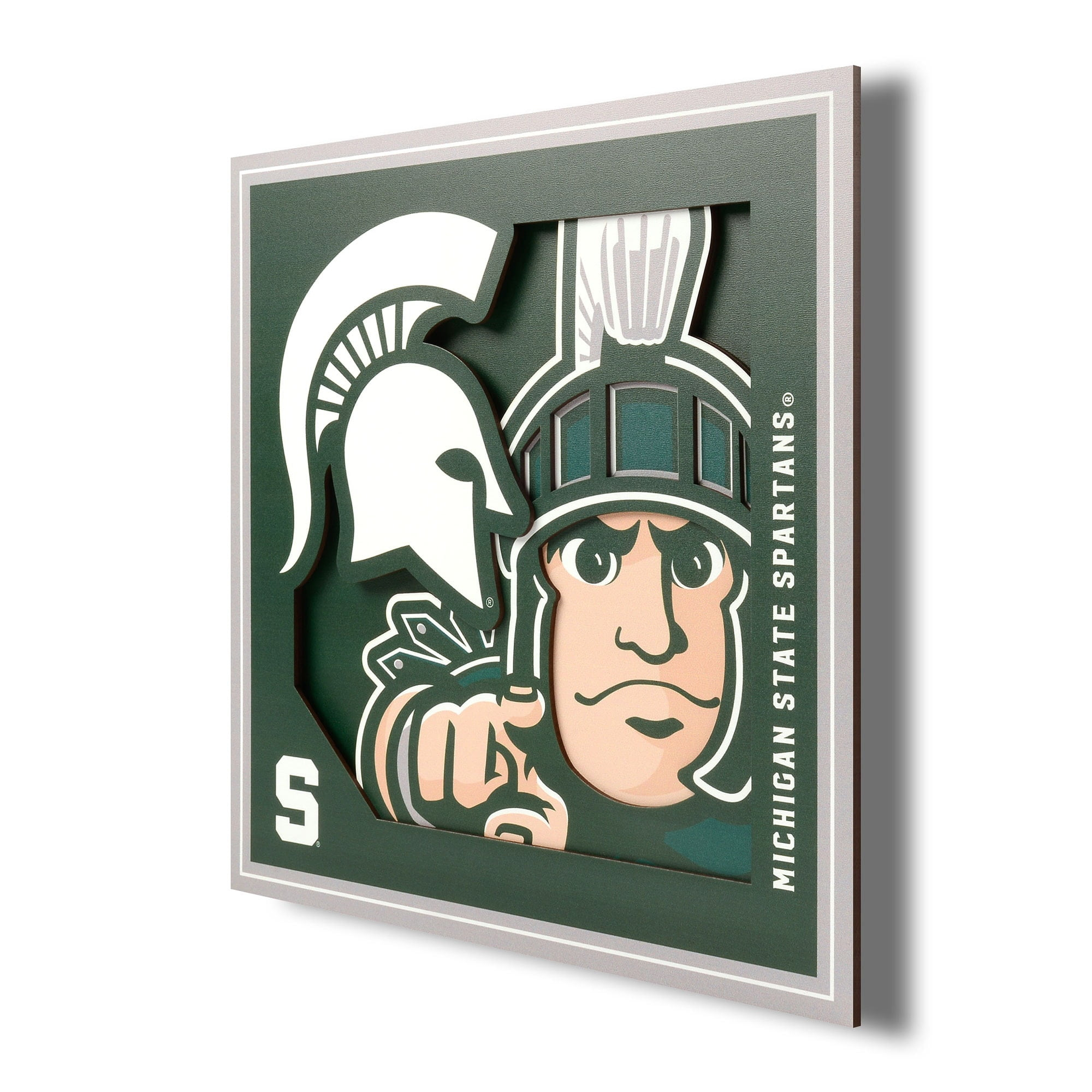 Michigan State Spartans 12'' x 12'' 3D Logo Wall Art
