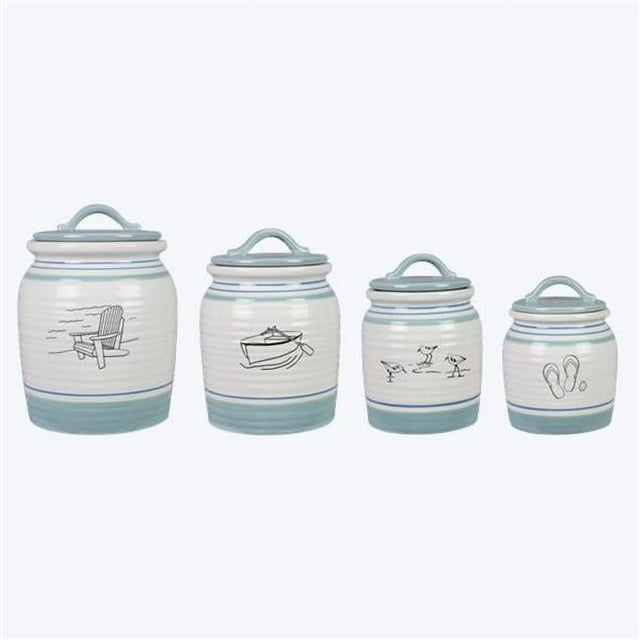 Love Happy Creations LLC Ceramic / Porcelain Canister - Set of 4 (Set of 4)